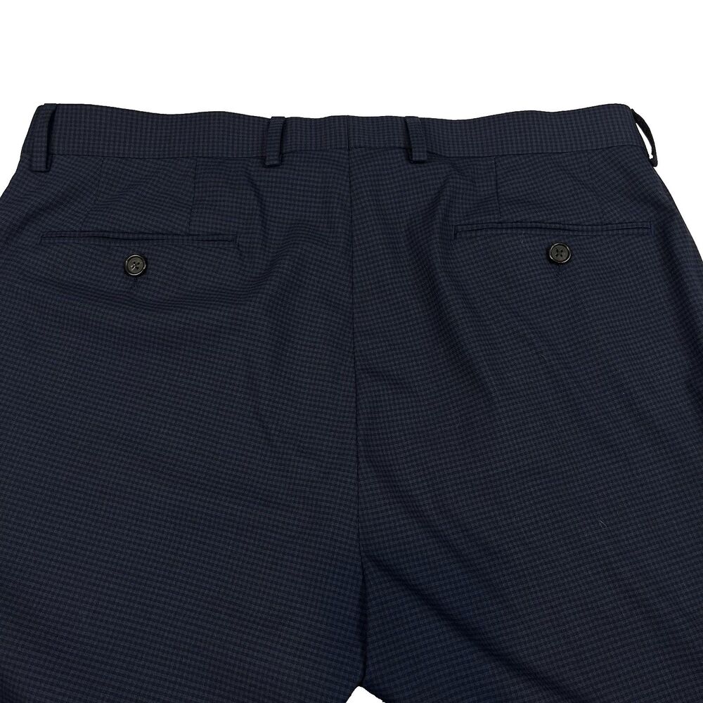Ralph Lauren EUC Dress Pants Men 34x32 Navy‎ Blue Micro Check Trousers - Picture 5 of 7